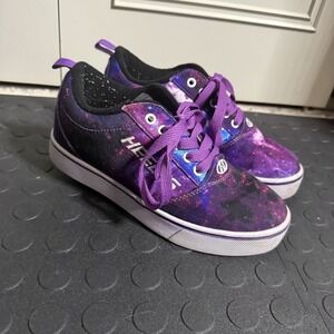 HEELY'S SPACE GALAXY PURPLE Y2K THROWBACK SHOES WITH WHEELS Youth 4/ Women 5